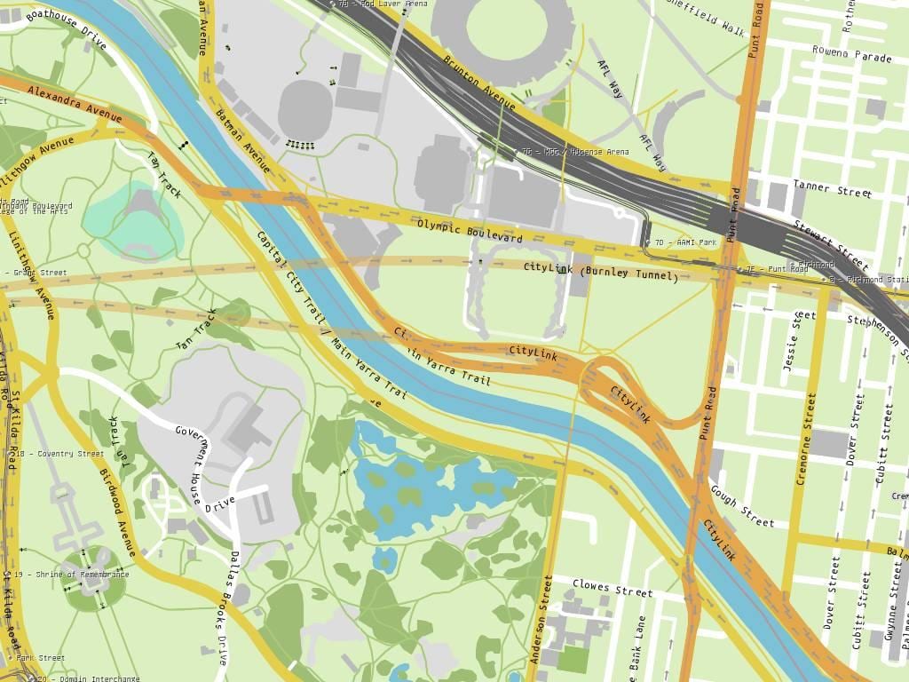 Yarra мөрийн газрын зураг