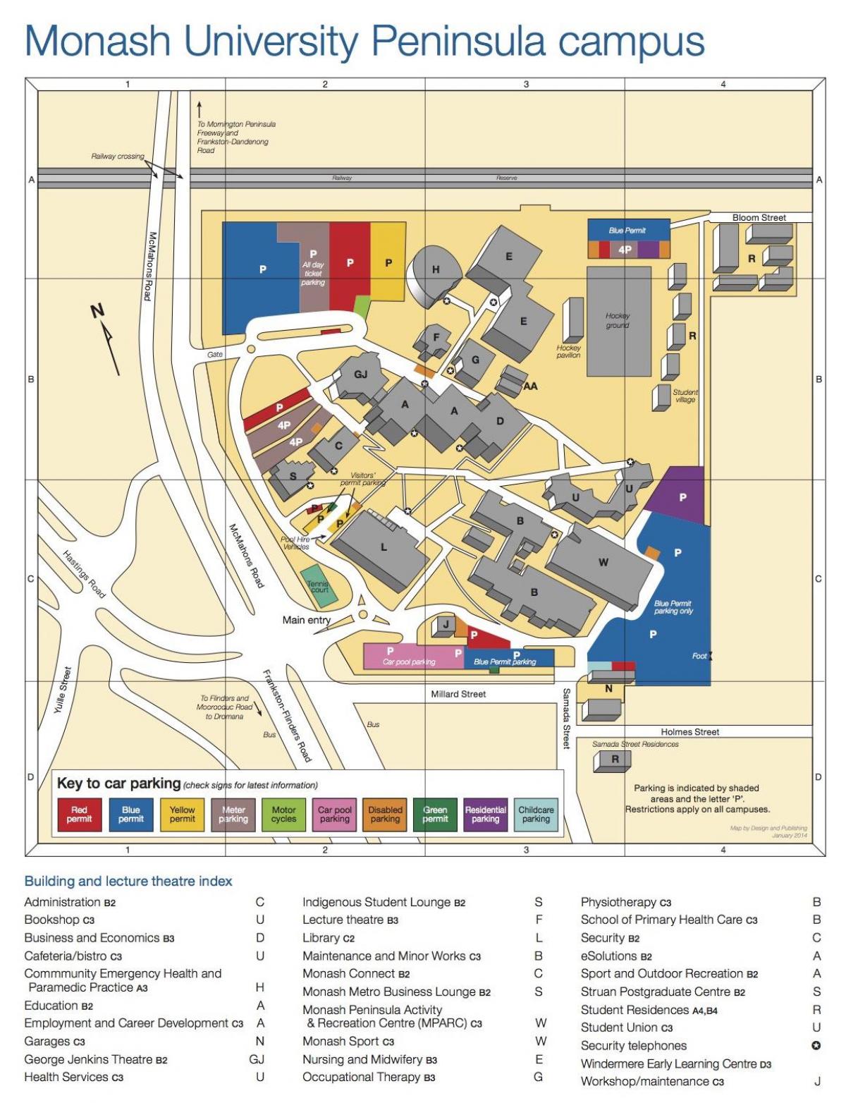Monash их сургуулийн оюутны хотхоны газрын зураг