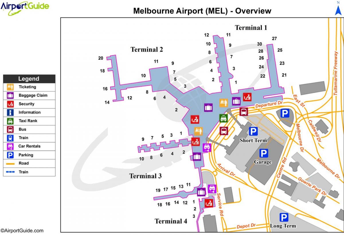 Мельбурн Tullamarine нисэх онгоцны буудлын зураг