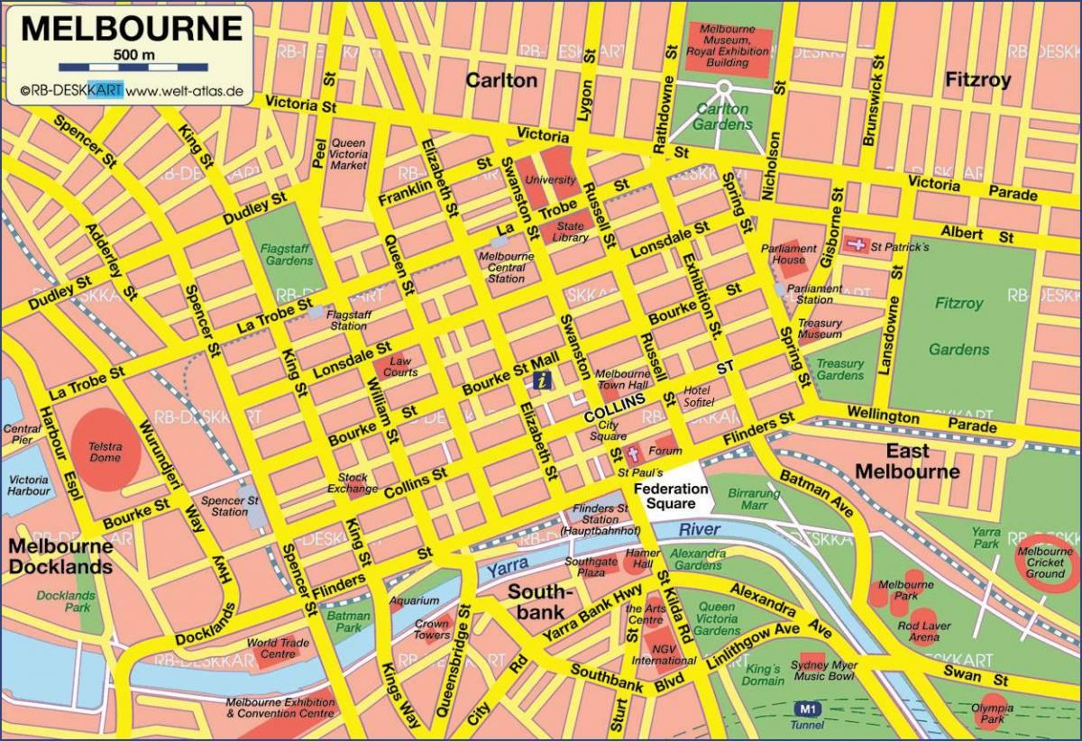 хотын газрын зураг Мельбурн