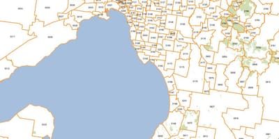 Зураг Мельбурн postcodes